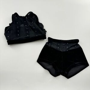 Details Dancewear Kids Black Two-Piece Dance Costume Size Small
